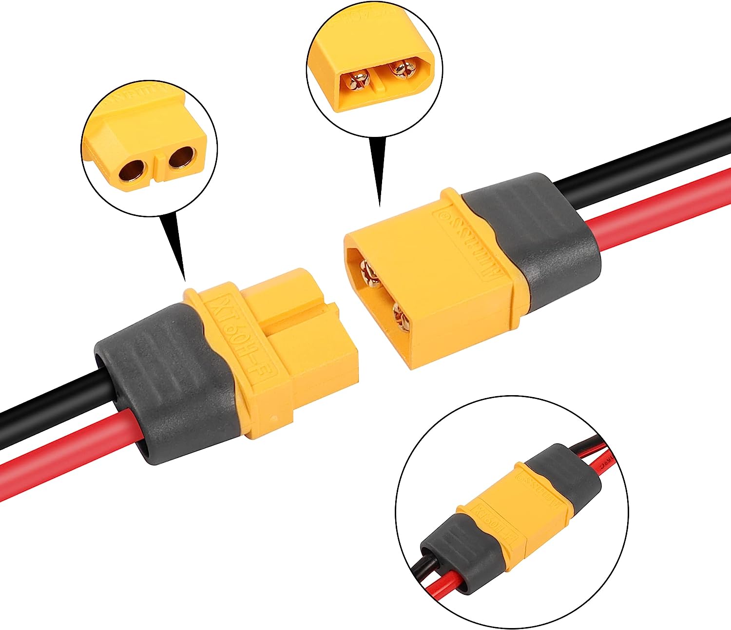 Cavo di Prolunga XT60 1.2m 16AWG Maschio-Femmina | Per Batterie RC e Droni FPV | Alta Qualità, Flessibile, Silicone Giallo