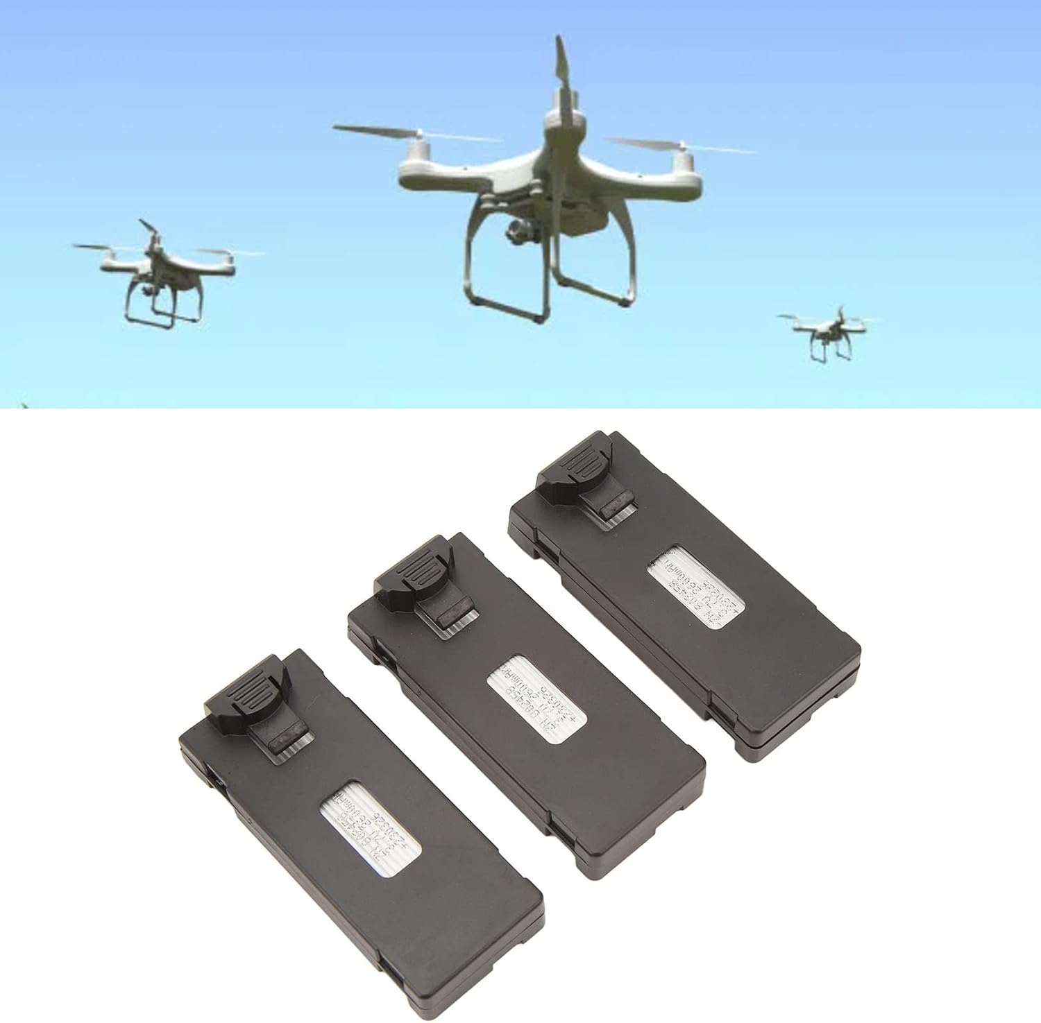 3 Pezzi Batterie al Litio 3.7V 2600mAh per Drone E88, E88Pro, LS E525, E525Pro con Cavo di Ricarica USB – Set di Batterie RC per Aerei e Droni Telecomandati