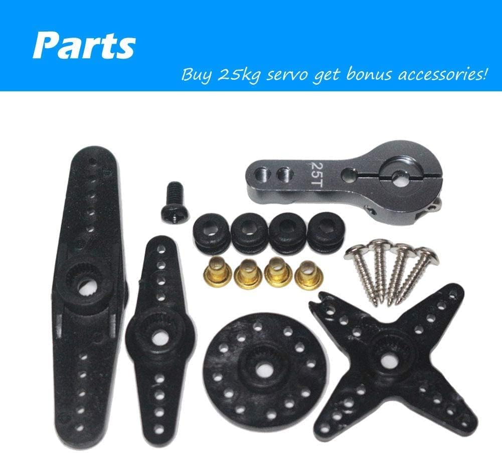 Digital Coreless Servomotor DS3225PRO 7.4V 25KG with 25T Cams for Robotic Truck Model Baja Car 1/10 (180 degrees)