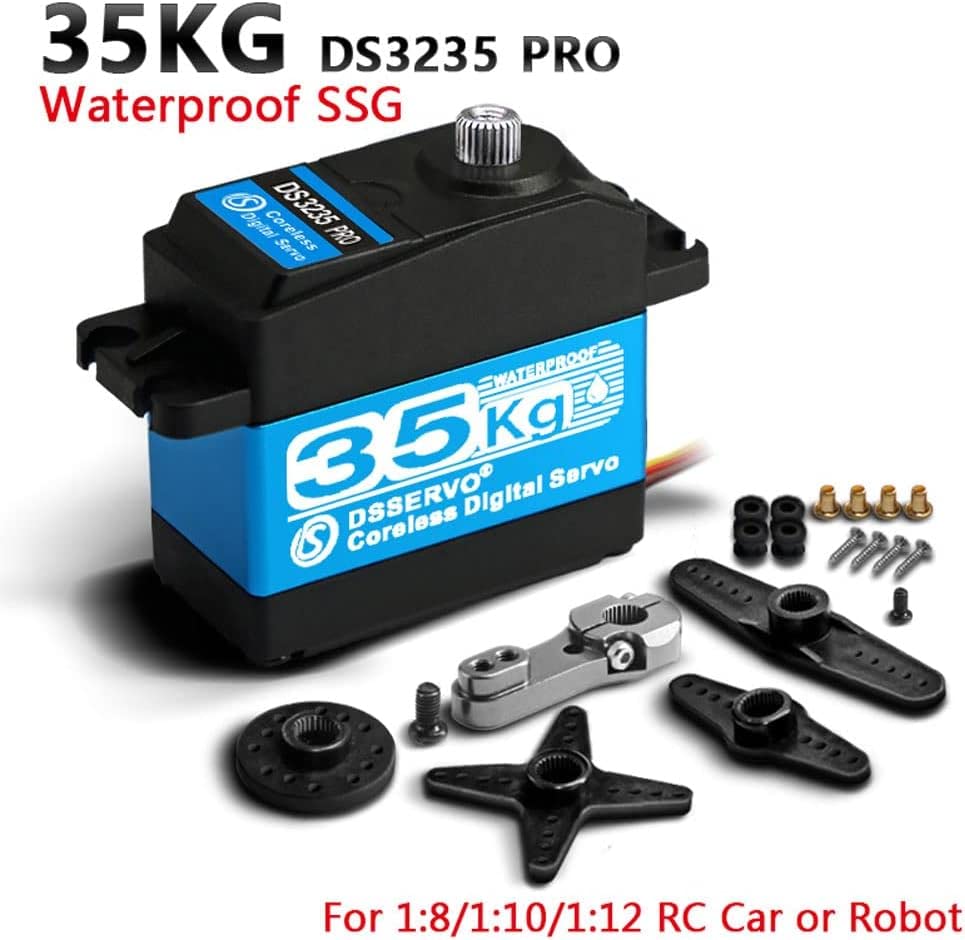 Servomotore Digitale Coreless DS3235 PRO 7.4V 35KG | Impermeabile | Rotazione 180° | Ingranaggi Alluminio Inossidabile per Auto e Camion RC