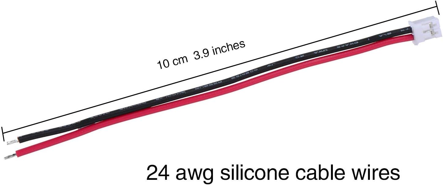 JST Micro 2 Pin 2.0 mm Connector Kit - Pack of 20 with 80 mm Male and Female Cables