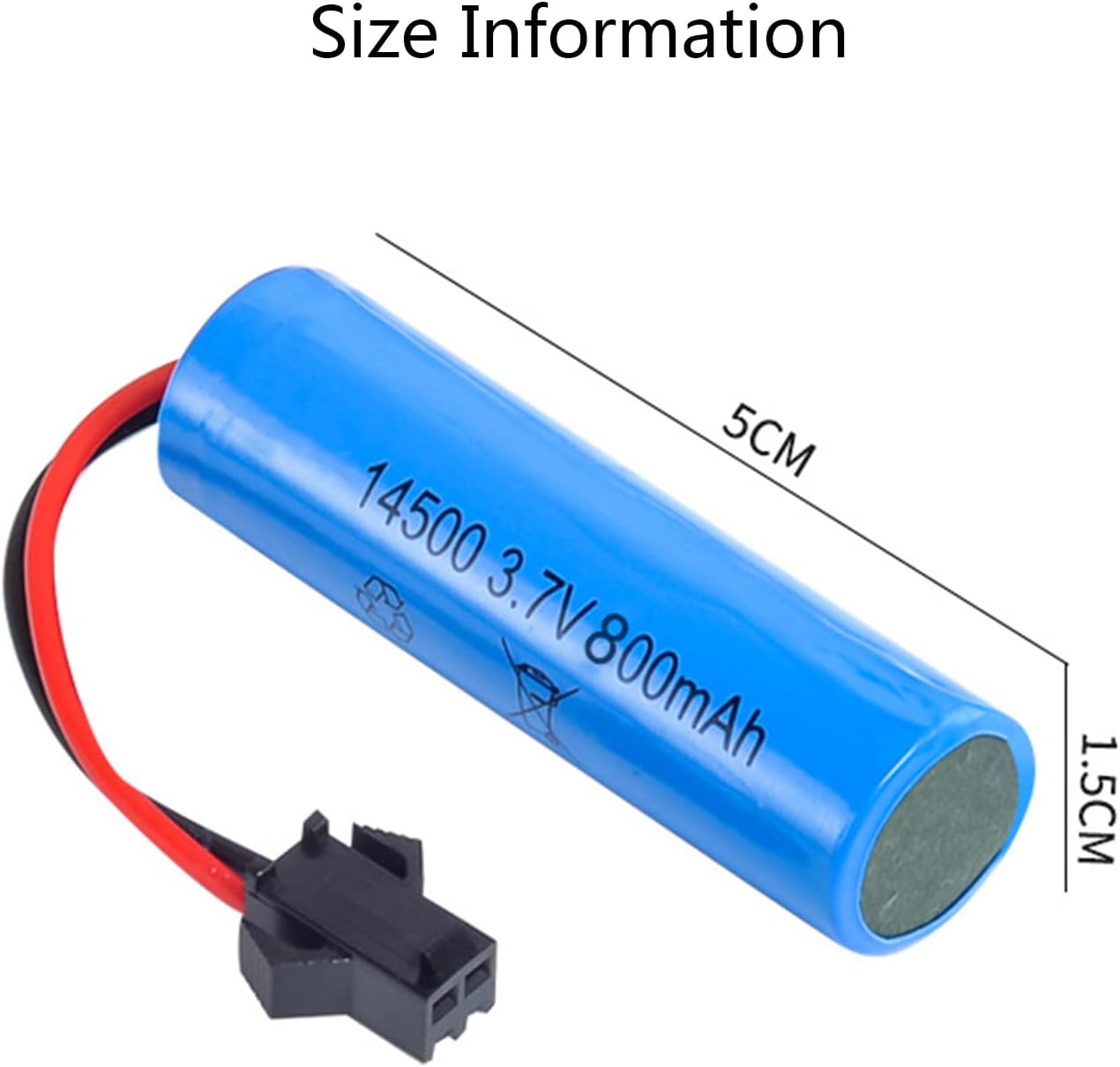 2 Pieces 3.7V 800mAh Lithium Ion Batteries with SM-2P Connector, Compatible with Model C2 D828