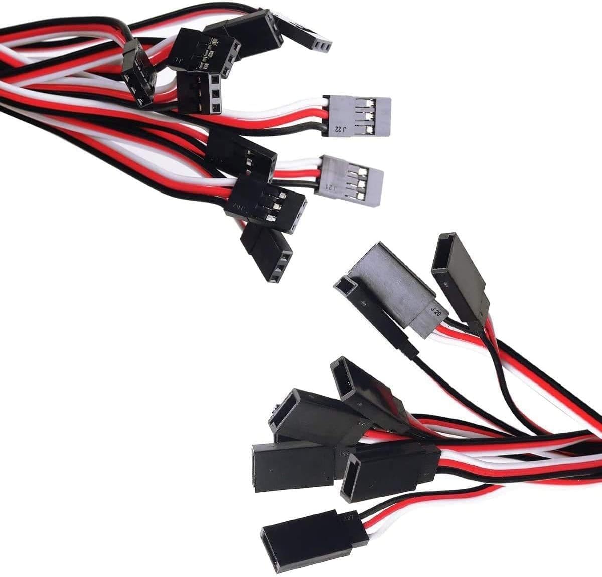 2 Pieces XT60 Parallel Male to 2 Female and Female to 2 Male 14AWG Cable | RC Lipo Battery Adapters | Drones, Cars, Airplanes, Model Builders