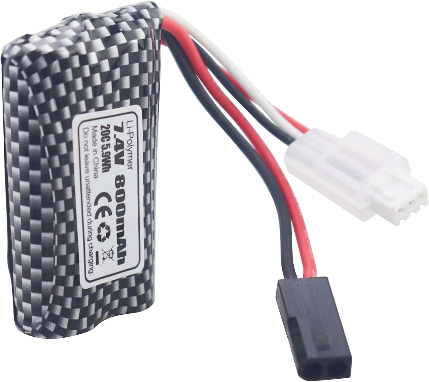 2er-Set Lithium-Batterien 7.4V 800mAh 5500-2P - Kompatibel mit ferngesteuerten Autos 9130, 9135, 9136, 9137, 9138, 9145 - Ideal für RC-Off-Road-Fahrzeuge