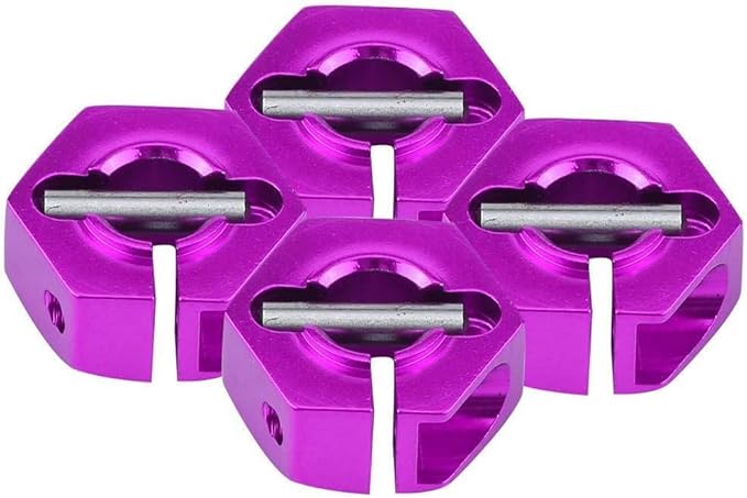 Adattatori per Mozzi Ruota Esagonali 12 mm Universali per Auto HSP Sakura RC 1/10 (Set di 4) - 7 mm Viola