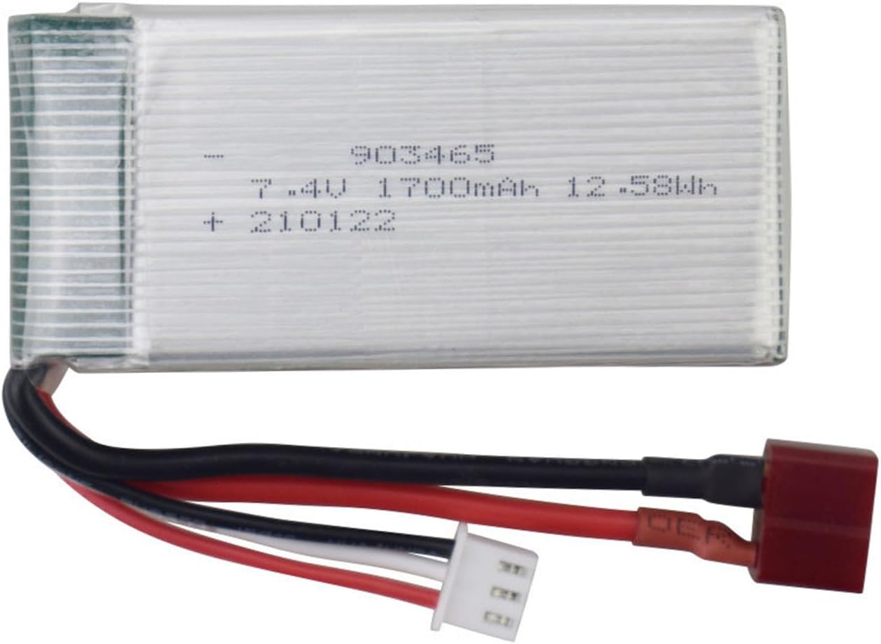 2 Pieces Lithium Batteries 7.4V 1700mAh Compatible with 4WD High Speed RC Cars - Models 9200 9200E 9202E 9203E