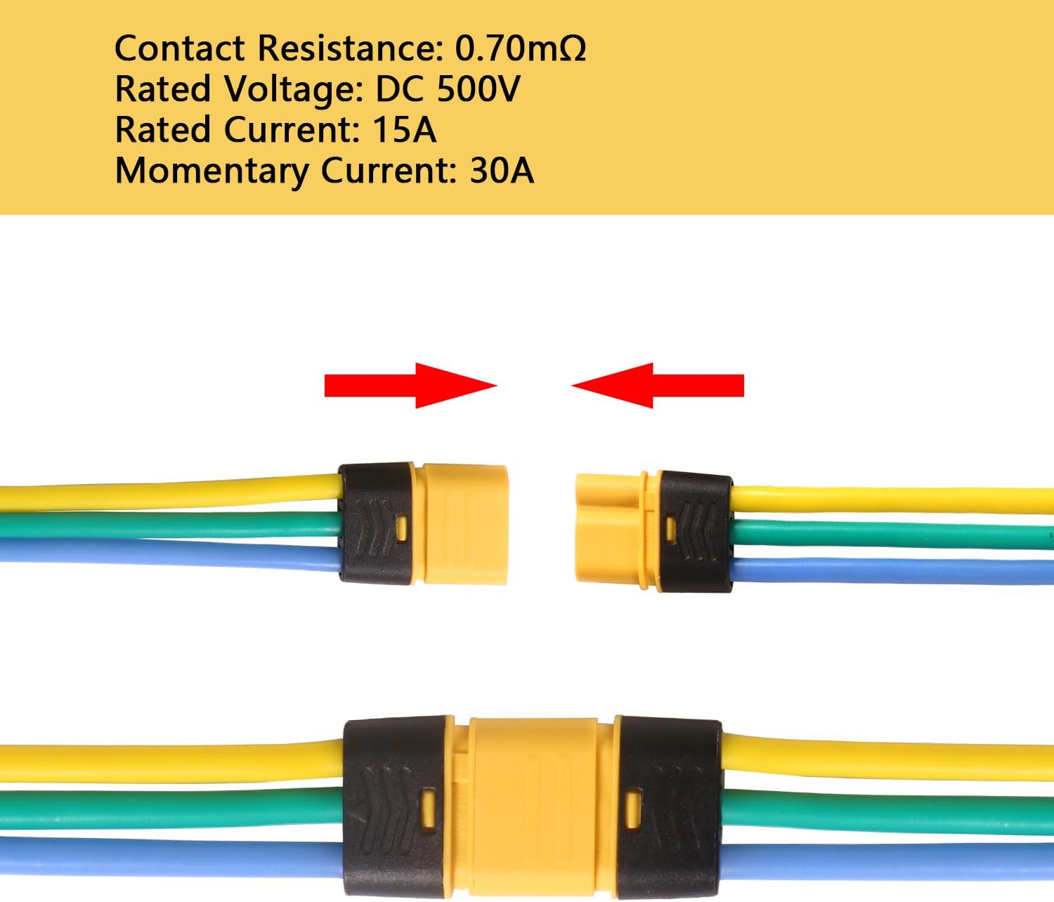 2 Pieces XT60 Parallel Male to 2 Female and Female to 2 Male 14AWG Cable | RC Lipo Battery Adapters | Drones, Cars, Airplanes, Model Builders