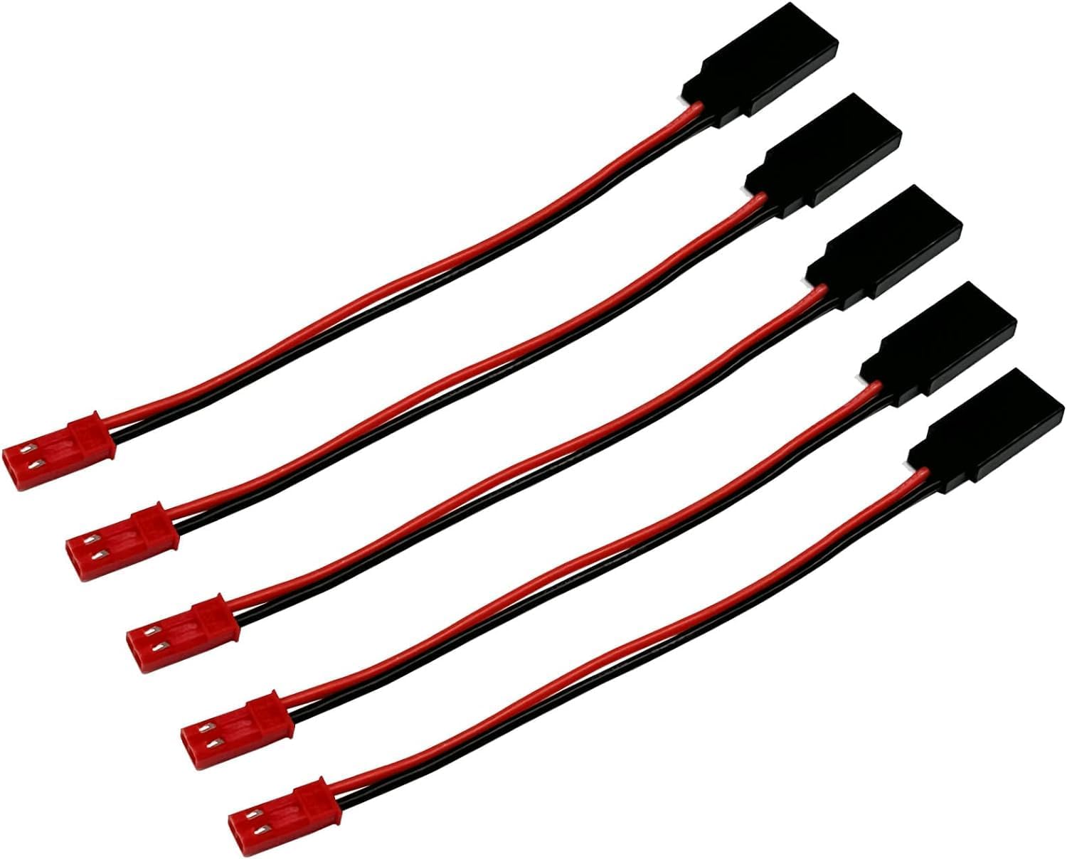 5 Coppie Adattatori JST JR 22AWG Silicone 10cm Servo ESC RC Drone FPV Auto Elicotteri