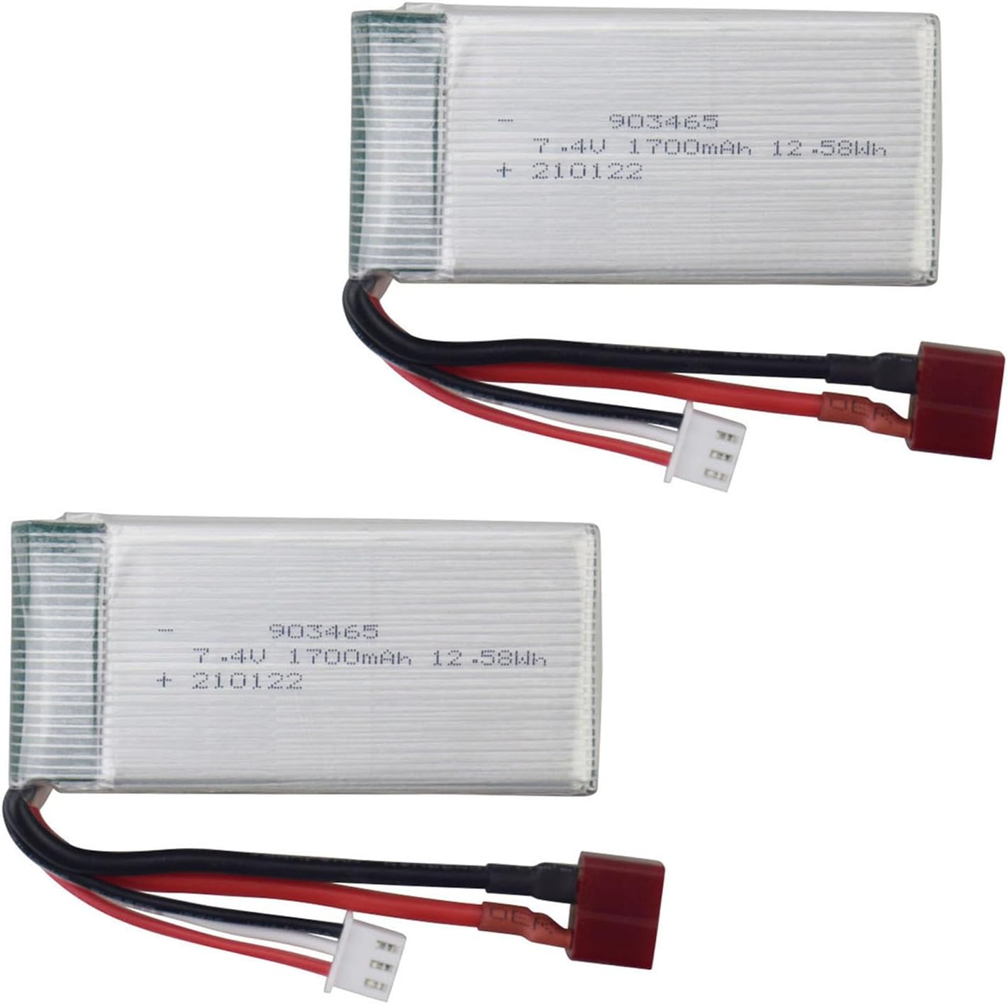 2 Pieces Lithium Batteries 7.4V 1700mAh Compatible with 4WD High Speed RC Cars - Models 9200 9200E 9202E 9203E