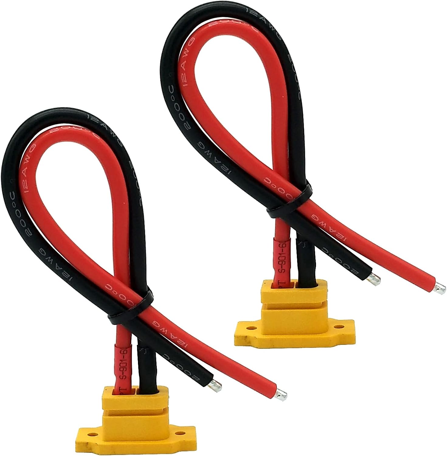 2 Pieces XT60 Parallel Male to 2 Female and Female to 2 Male 14AWG Cable | RC Lipo Battery Adapters | Drones, Cars, Airplanes, Model Builders