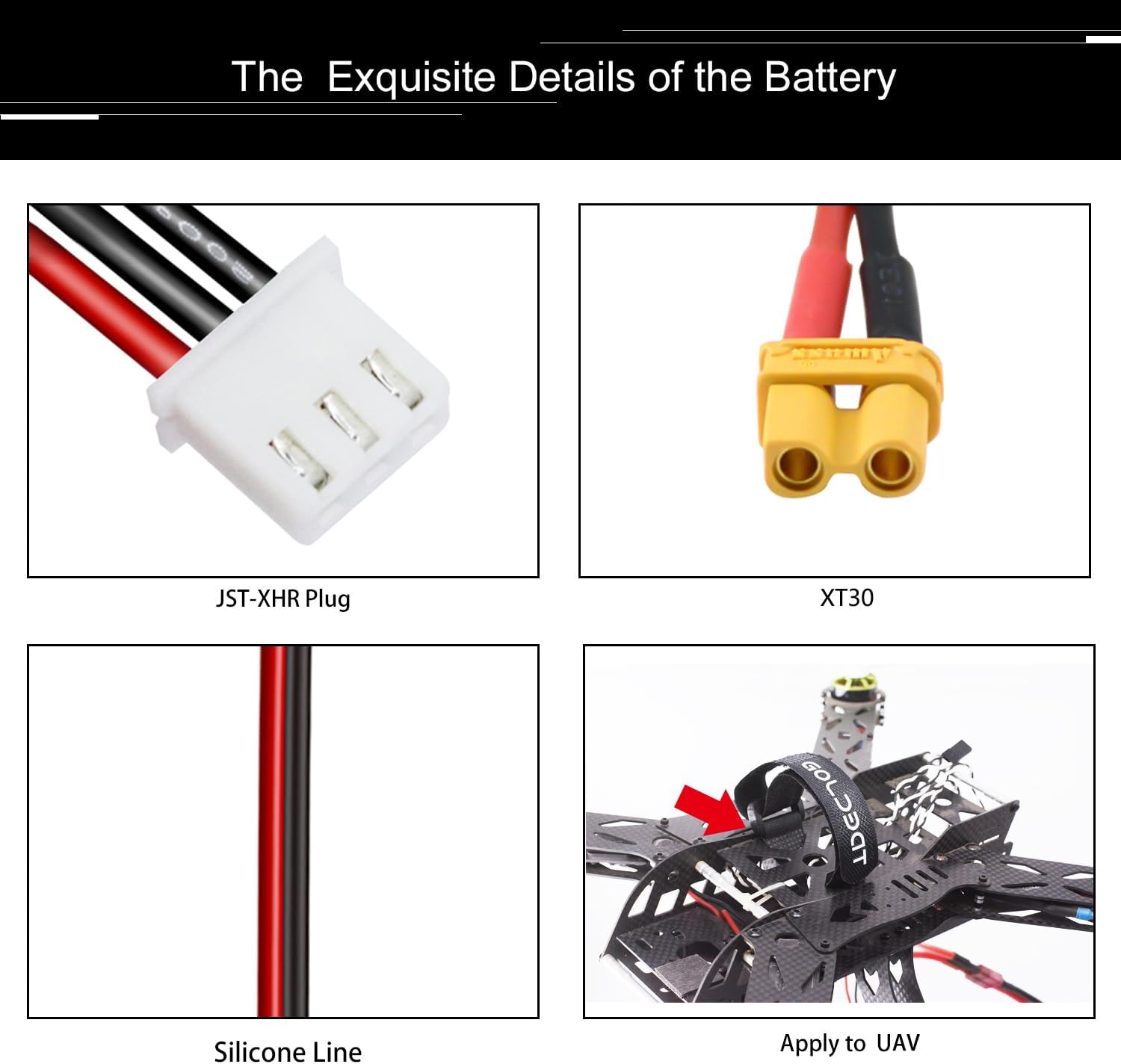 3-Cell 11.1V 650mAh 80C Lipo Battery with XT30 Connector, Silicone Cable and Soft Shell - Dimensions 56x30x15 mm, Weight 58g - High Power for RC Models