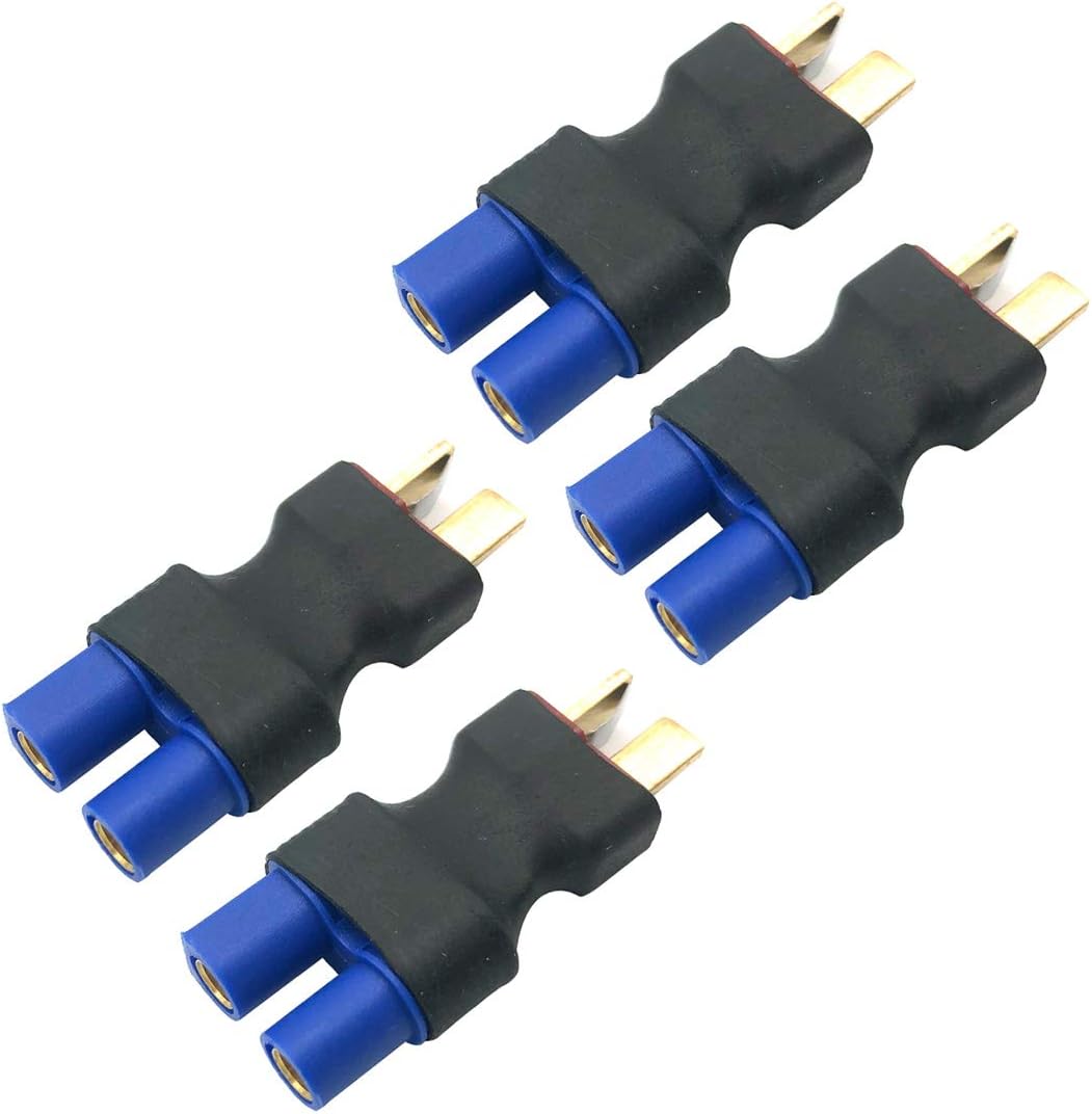 2 Pairs XT60 to T-Plug Deans Style Wireless Adapter, Male and Female Connector - Ideal for RC Modeling and Drones
