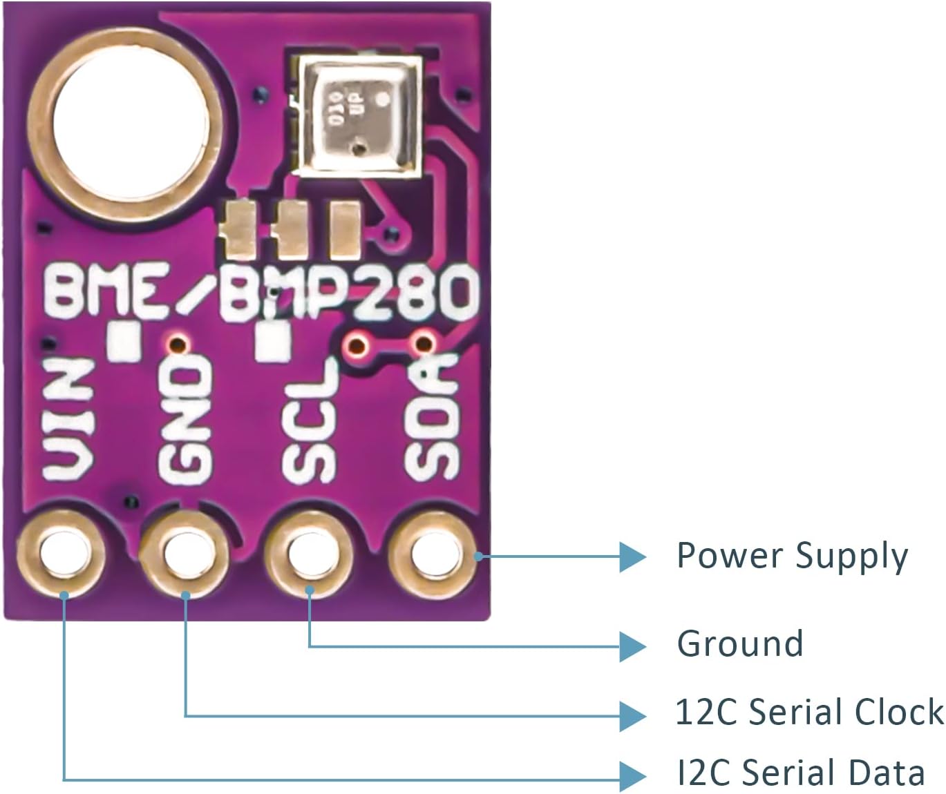 Sensore BME280-5V Digitale | Pressione, Umidità, Temperatura | Alta Precisione | I2C/SPI | Per Arduino e Raspberry Pi