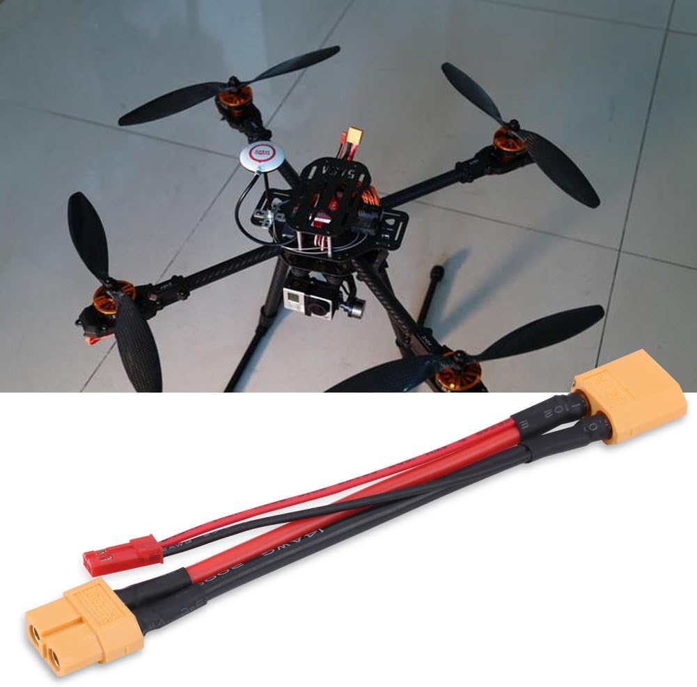 Set 2Pcs Adattatore Cavo XT60 Maschio/Femmina 14AWG + Spina JST 22AWG | Accessori per Modelli RC