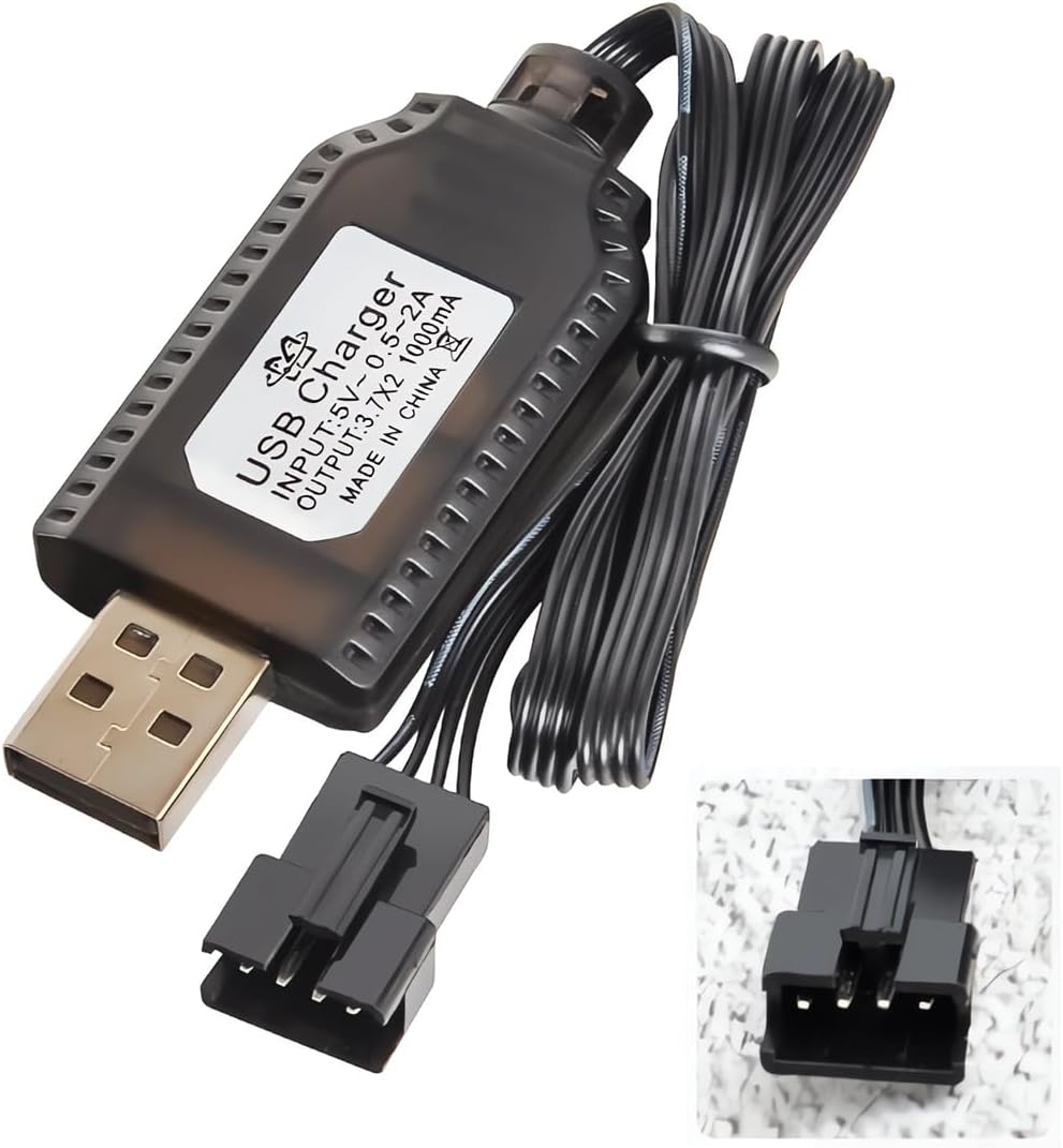 Caricabatterie USB Universale per Batterie LiPo 7.4V 2S | 4PIN SM-4P | Compatibile RC Auto, Droni, Barche