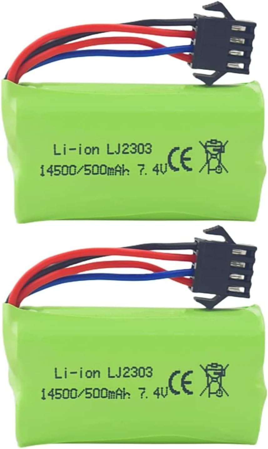 Batterie al Litio 7.4V 500mAh Alta Velocità | 2 Pezzi | Compatibili con EC16 DE85