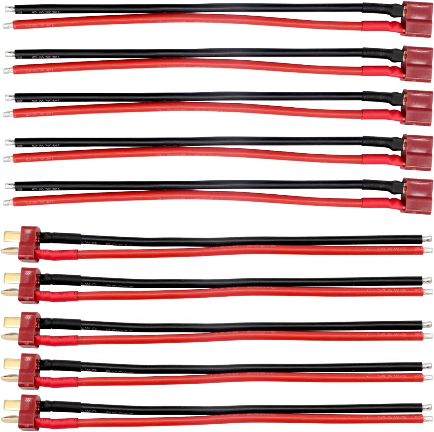 2 Pieces XT60 Parallel Male to 2 Female and Female to 2 Male 14AWG Cable | RC Lipo Battery Adapters | Drones, Cars, Airplanes, Model Builders