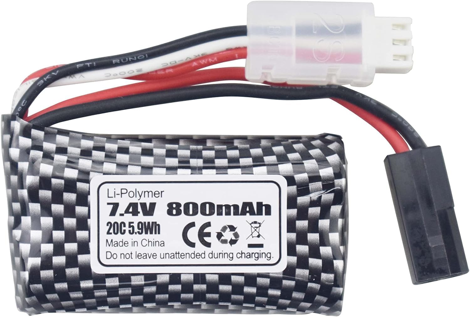 Lithium Battery 7.4V 800mAh 5500-2P - Compatible with Remote Control Cars 9130, 9135, 9136, 9137, 9138, 9145 - Ideal for Off-Road RC Vehicles
