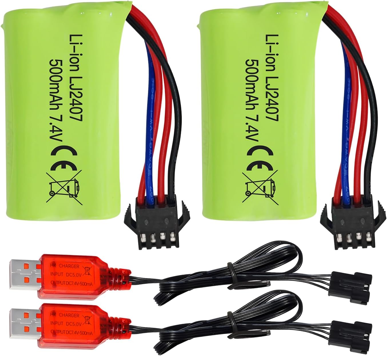 2400mAh 4.8V AA Ni-MH Battery Rechargeable SM 2P Plug For HY800 F1 F3 RC Boat RC Bus USB Cable SM 2P