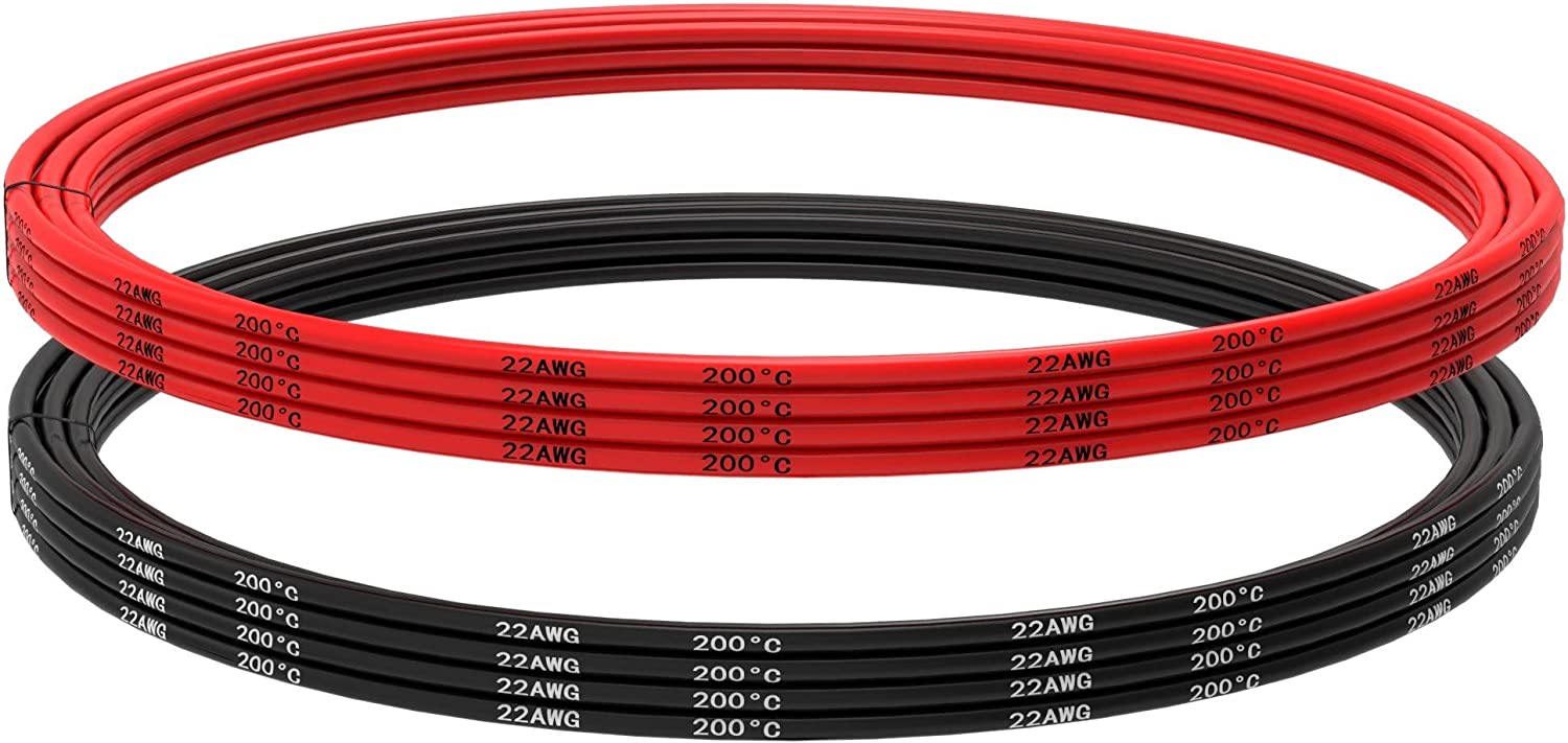 Cavo Silicone 22 AWG 5 Metri | Flessibile e Resistente alle Alte Temperature | Per Progetti Elettronici