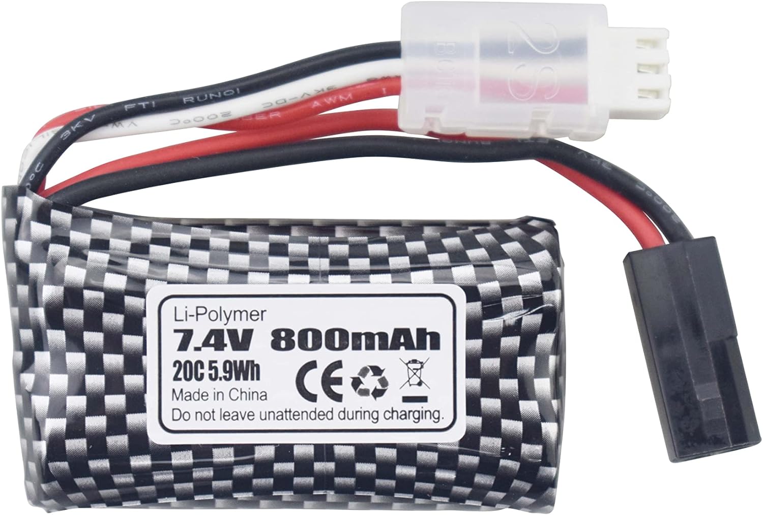 2er-Set Lithium-Batterien 7.4V 800mAh 5500-2P - Kompatibel mit ferngesteuerten Autos 9130, 9135, 9136, 9137, 9138, 9145 - Ideal für RC-Off-Road-Fahrzeuge