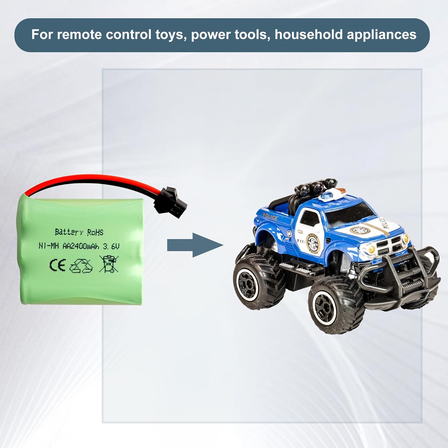 2400mAh 4.8V AA Ni-MH Battery Rechargeable SM 2P Plug For HY800 F1 F3 RC Boat RC Bus USB Cable SM 2P