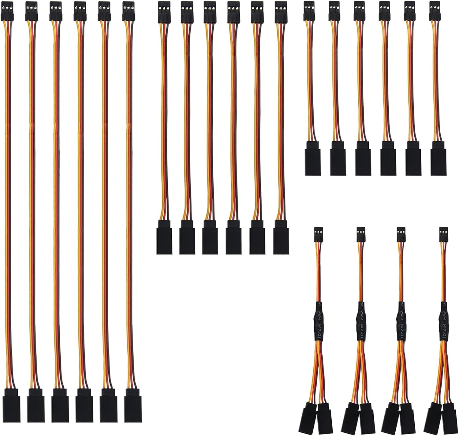 22 Cavi Prolunga Servo JR 3 Pin 22AWG + Y Splitter 1 a 2 RC Drone Auto Elicotteri Aeromodelli