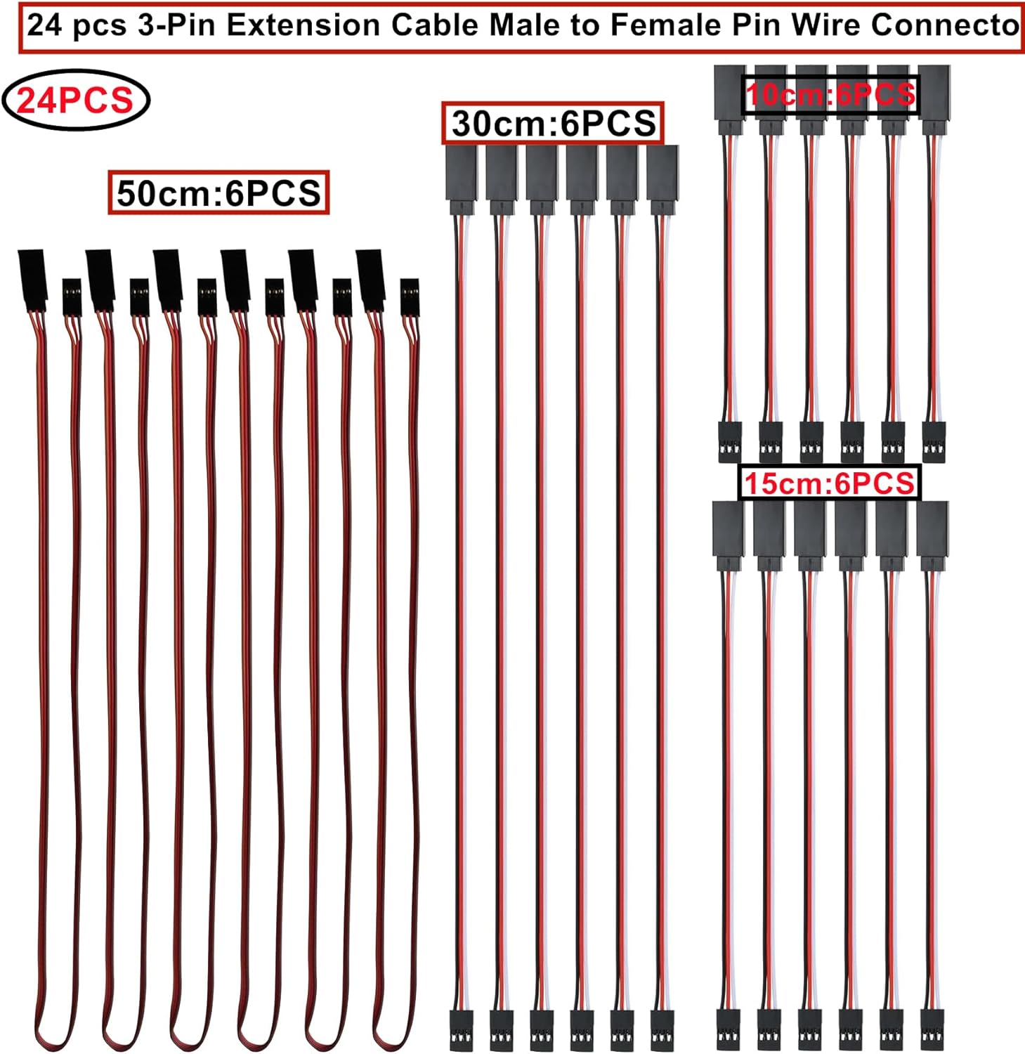 2 Pieces XT60 Parallel Male to 2 Female and Female to 2 Male 14AWG Cable | RC Lipo Battery Adapters | Drones, Cars, Airplanes, Model Builders