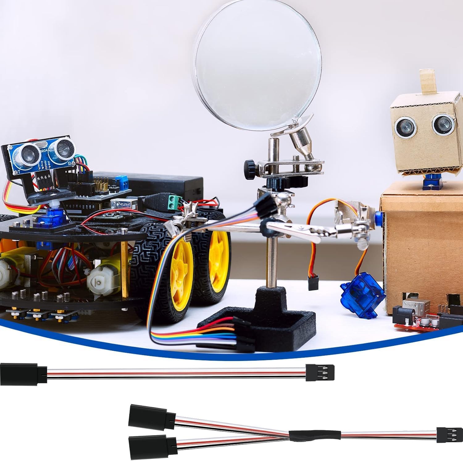 Set 24 Pezzi Cavi Servo di Estensione 3 Pin JR Maschio a Futaba Femmina – Prolunghe Servo RC da 10/15/30/50 cm – Compatibili con Auto, Droni, Aerei