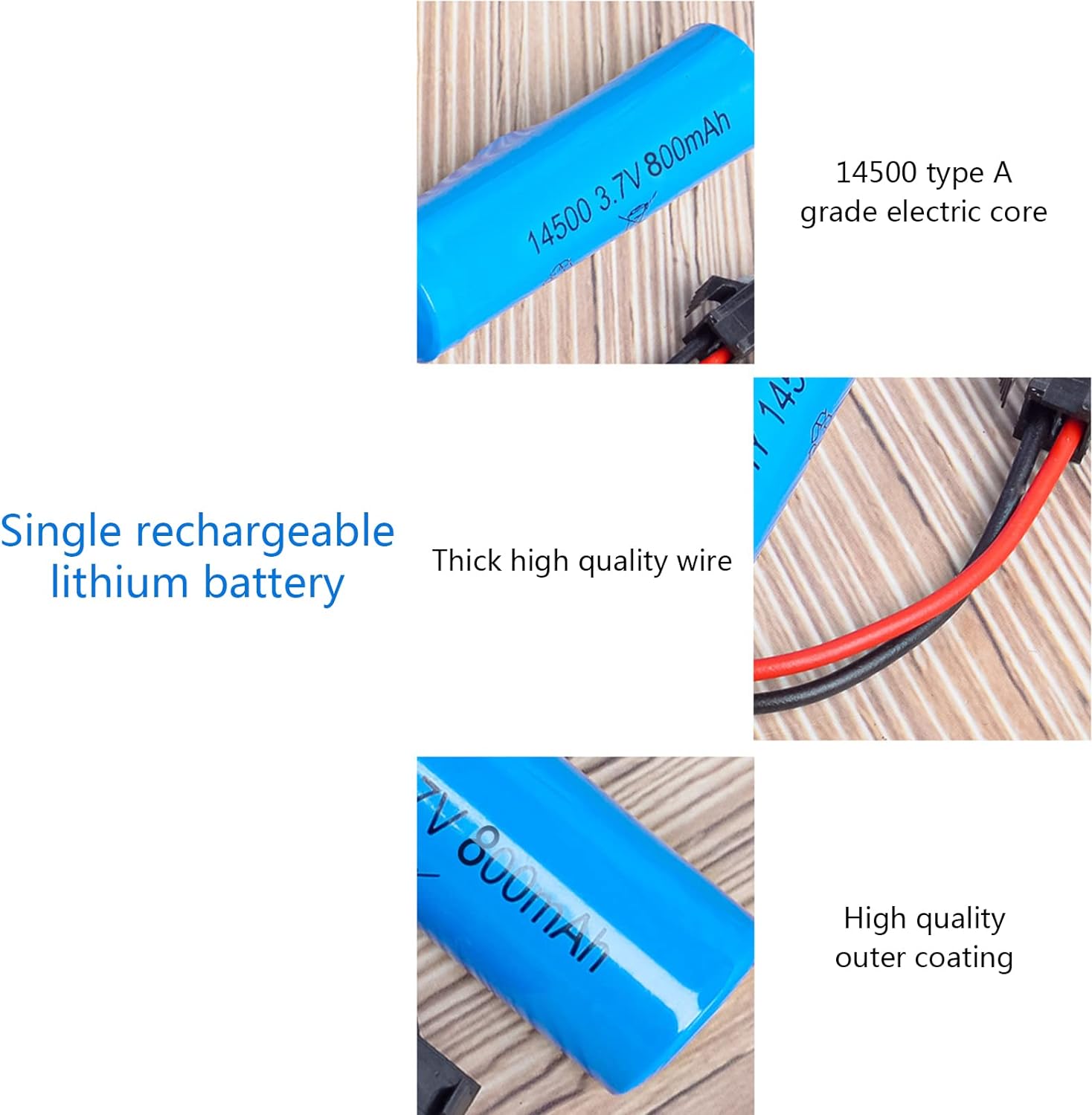 2 Pieces 3.7V 800mAh Lithium Ion Batteries with SM-2P Connector, Compatible with Model C2 D828