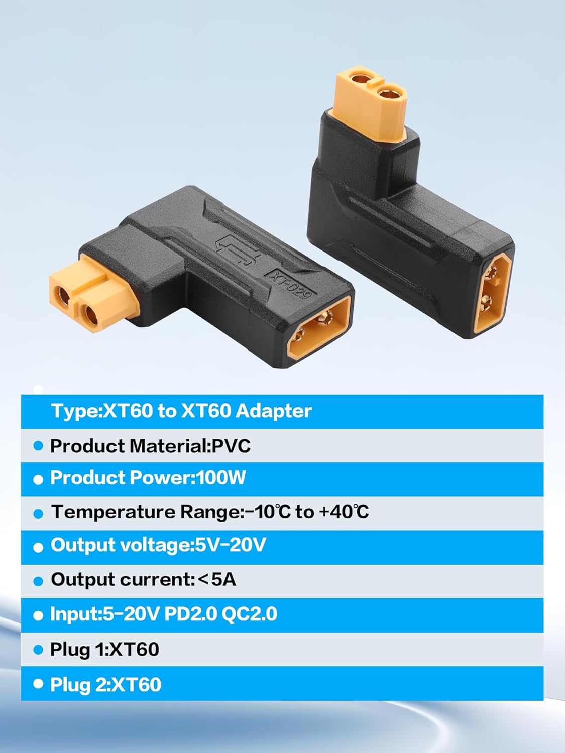 2 Stück XT60 Parallelkabel Stecker auf 2 Buchsen und Buchse auf 2 Stecker 14AWG | RC Lipo Akku-Adapter | Drohnen, Autos, Flugzeuge, Modellbau