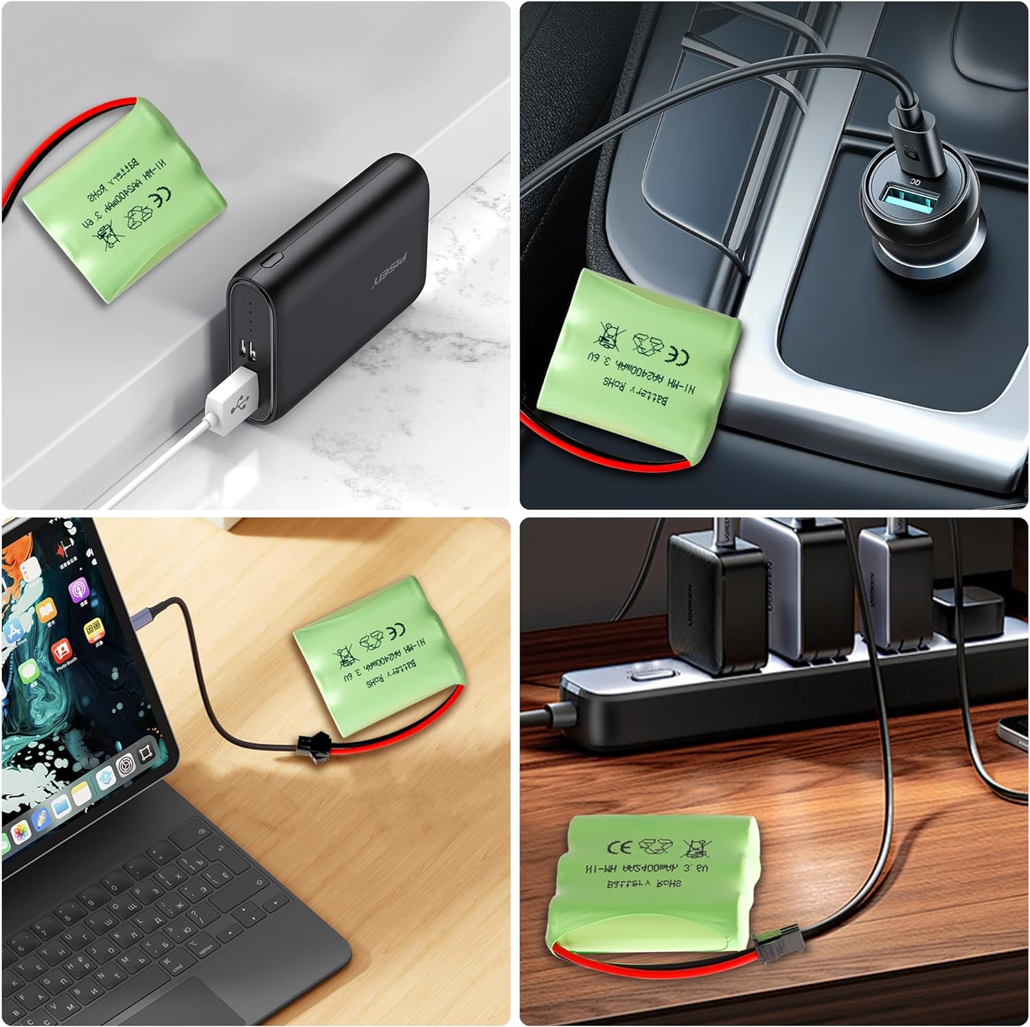 2400mAh 4.8V AA Ni-MH Battery Rechargeable SM 2P Plug For HY800 F1 F3 RC Boat RC Bus USB Cable SM 2P