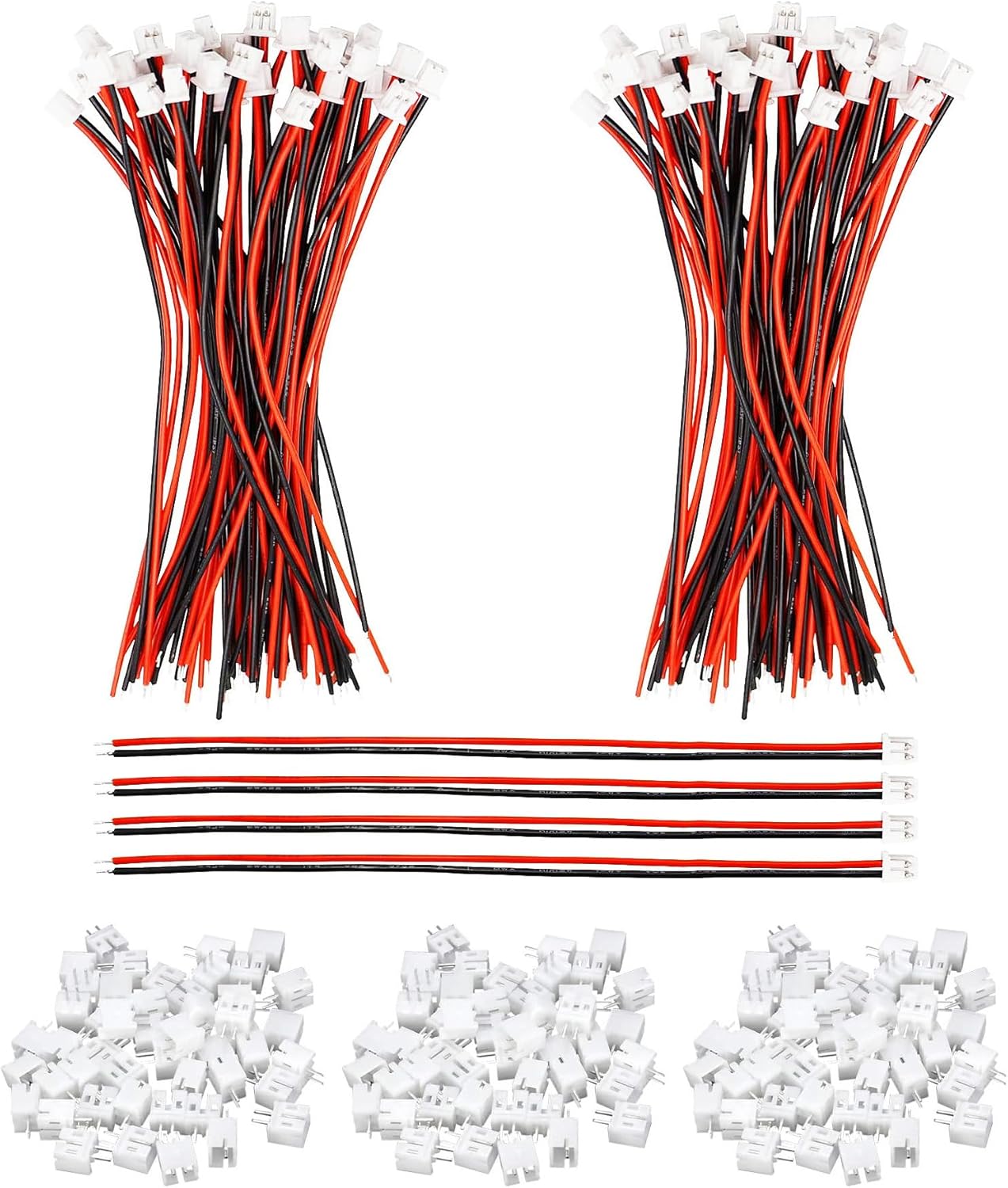 100 Paia Connettori JST PH 2.0 2 Pin 10cm 24AWG Maschio Femmina Drone LED RC DIY
