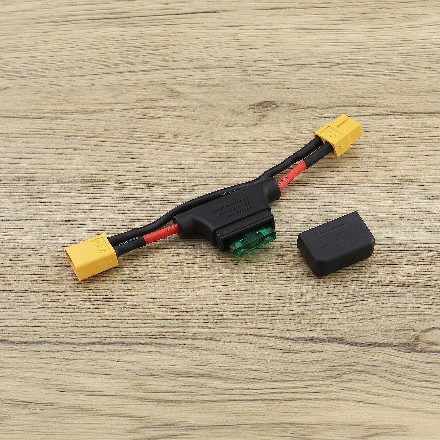 Cavo di Prolunga XT60 Maschio a Femmina 30A con Fusibile | Filo Silicone 12AWG | Per Biciclette Elettriche e Droni RC, Giallo