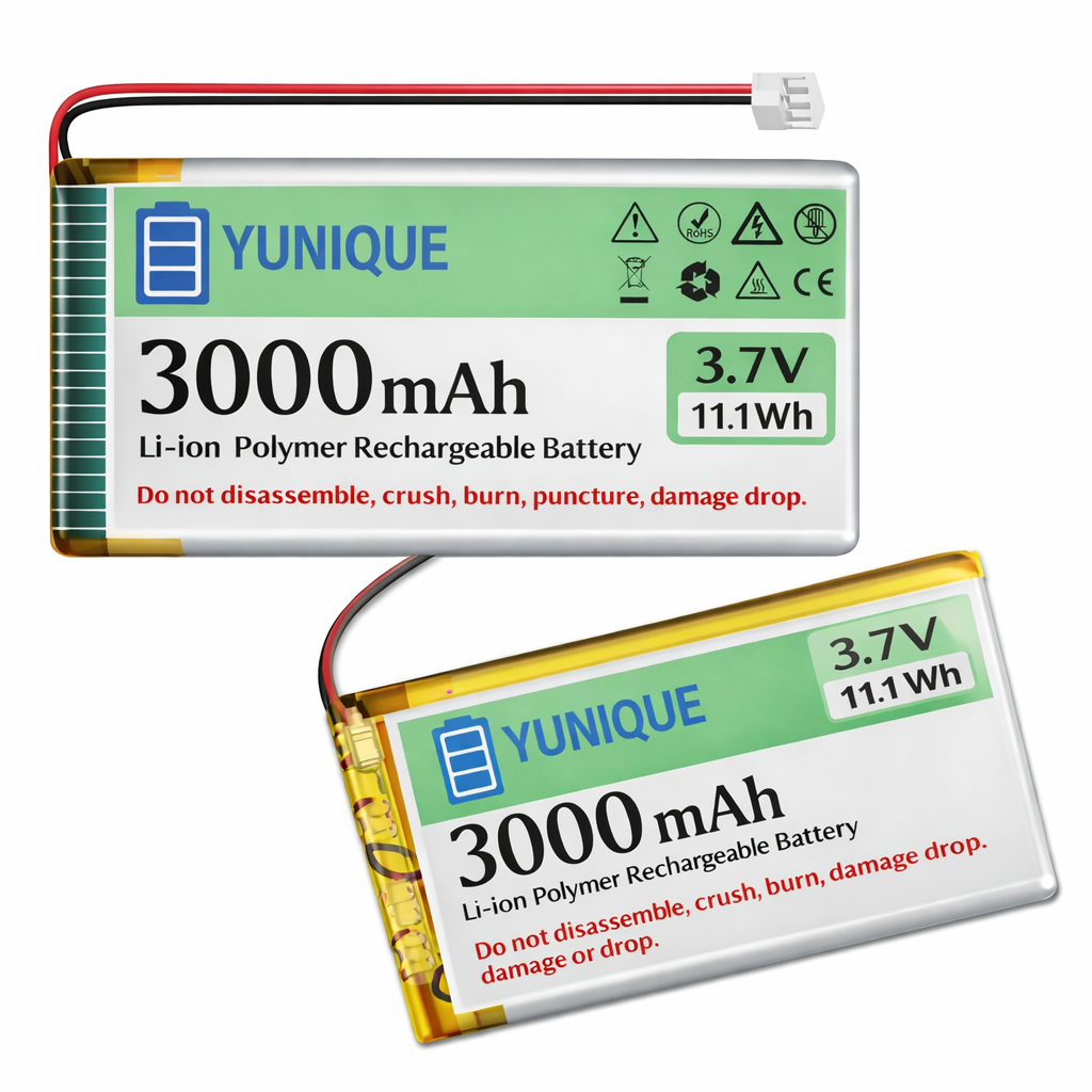 2 Batterie LiPo 3.7V 3000mAh 1S 103665 Micro JST 2.0 per Arduino