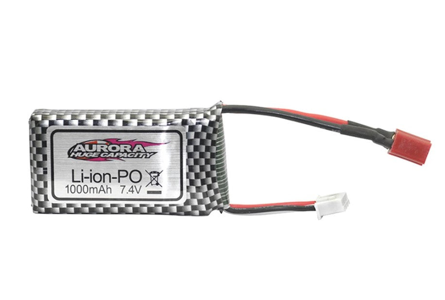 Batteria Li-ion 7.4V 1000mAh 2S | Connettore T Plug QDJ02 per RC | Compatibile con Xinlehong Q901, Q902, Q903, Argento