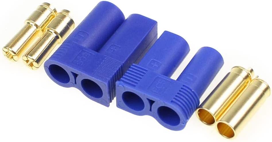 Set 10 Pairs EC5 Male-Female Connectors | High Conductivity for RC Modeling | Ideal for Lipo Batteries, Blue, Polyester