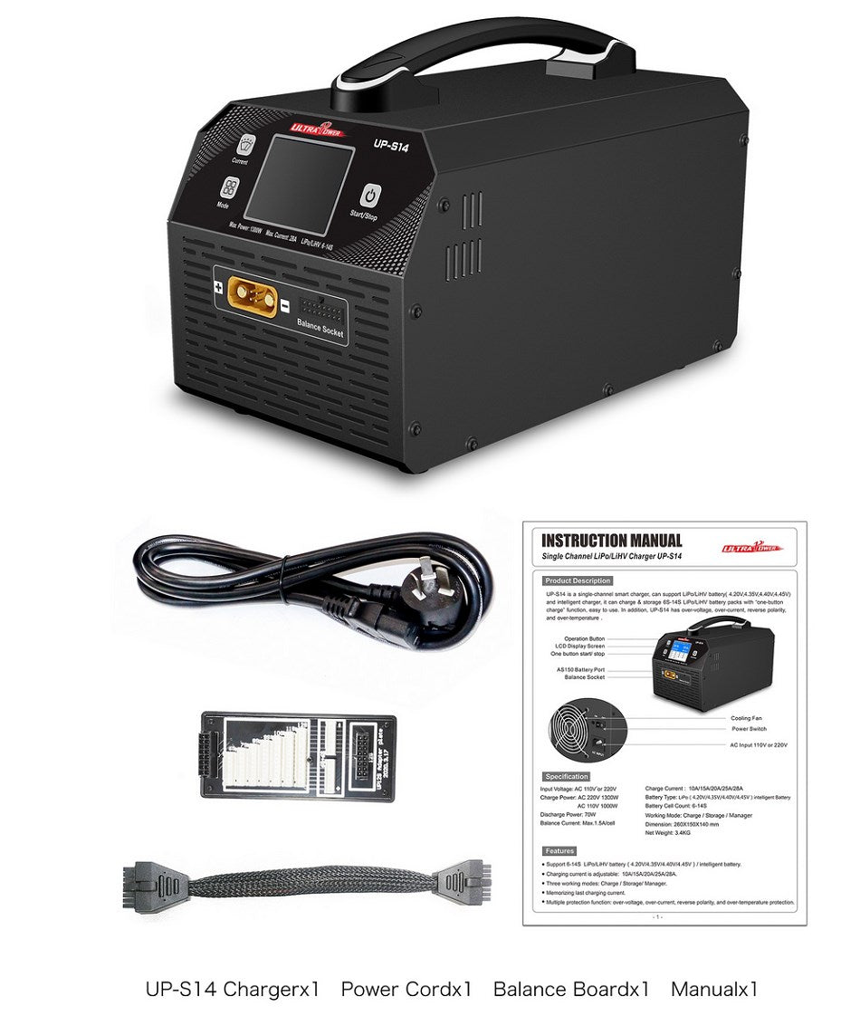 UP-S14 Caricabatterie per Drone UAV 1300W 28A 6-14S - Caricabatterie Professionale ad Alta Potenza per Batterie LiPo LiHV