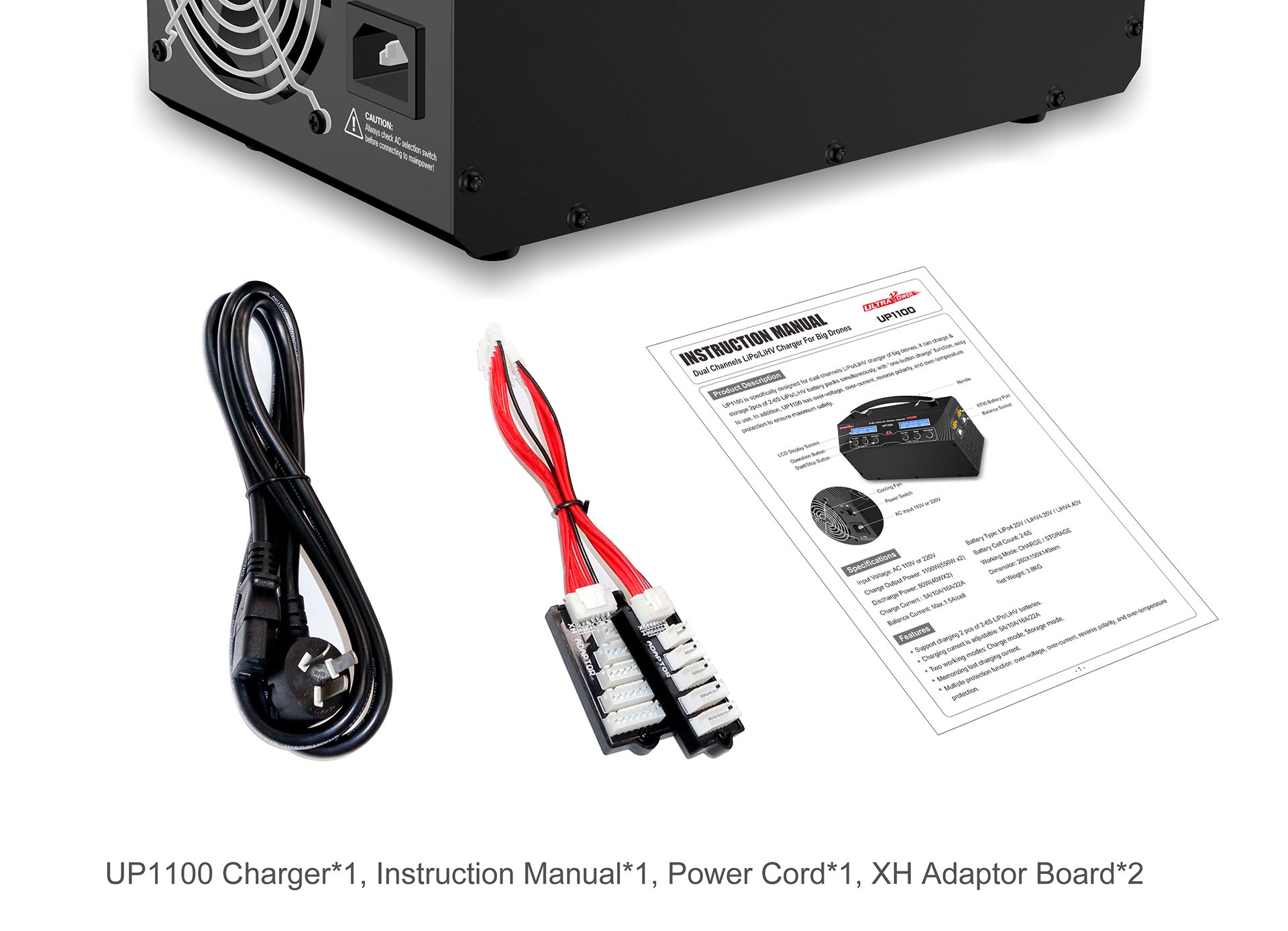 Polnilec UP1100 za UAV/drone: dvojni 2x550W 22A za baterije 2-6S - zmogljivo in hitro polnjenje