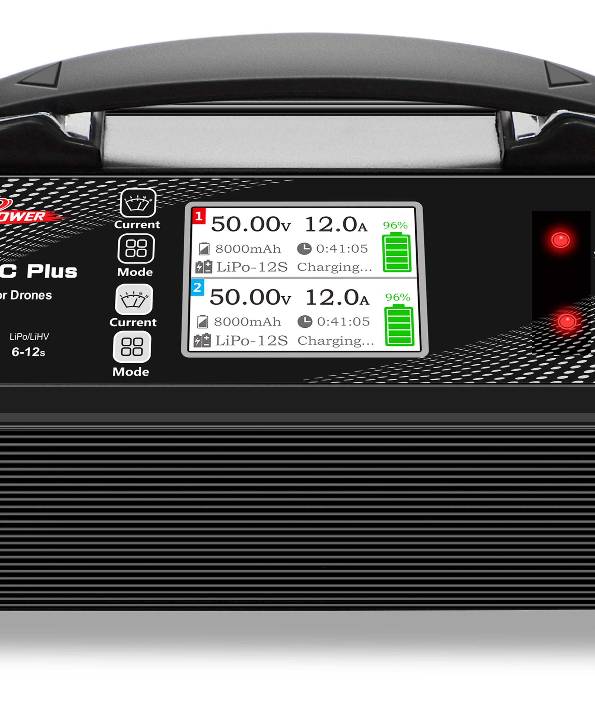 UP1200AC PLUS Doppio Caricabatterie 2X600W 15A per Batterie 6-12S UAV Drone - Ricarica Efficiente e Sicura per Professionisti e Hobbisti