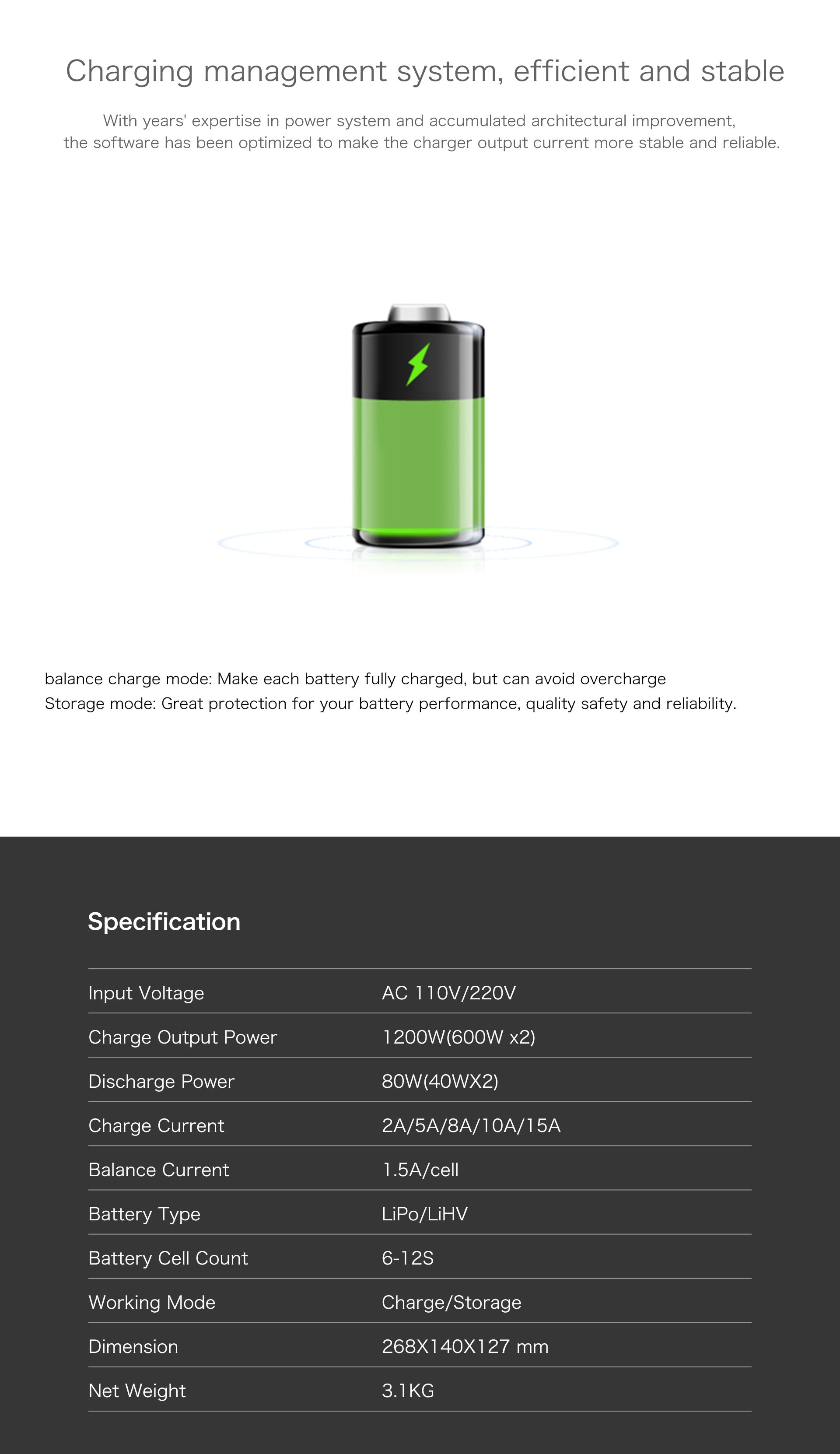 UP1200AC PLUS Doppio Caricabatterie 2X600W 15A per Batterie 6-12S UAV Drone - Ricarica Efficiente e Sicura per Professionisti e Hobbisti