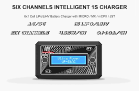 Caricabatterie UP-S6AC 6X1S per Batterie LiPo/LiHV AC/DC - Ricarica Multipla e Sicura per Droni e Modellismo