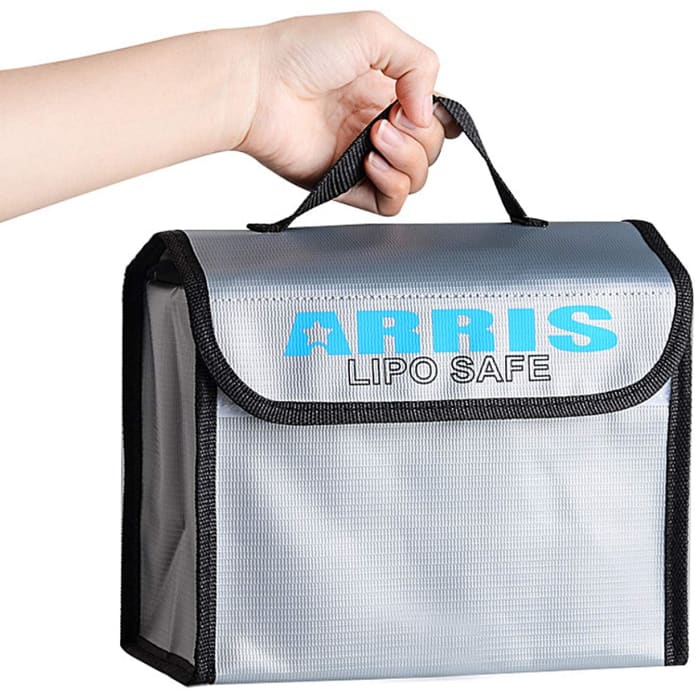 LiPo Safe Bag 215 x 145 x 165 mm | Borsa di Sicurezza Resistente alle Alte Temperature per Batterie LiPo | Custodia per Ricarica, Trasporto e Stoccaggio Batterie RC