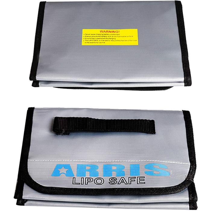 LiPo Safe Bag 215 x 145 x 165 mm | Borsa di Sicurezza Resistente alle Alte Temperature per Batterie LiPo | Custodia per Ricarica, Trasporto e Stoccaggio Batterie RC