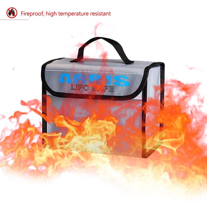 LiPo Safe Bag 215 x 145 x 165 mm | Borsa di Sicurezza Resistente alle Alte Temperature per Batterie LiPo | Custodia per Ricarica, Trasporto e Stoccaggio Batterie RC