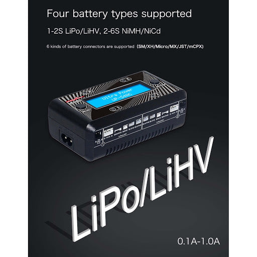 UP-S4AC Caricabatterie AC/DC a Quattro Canali per Batterie 2S LiPo/LiHV - Ricarica Efficiente e Sicura per Modellismo e Droni