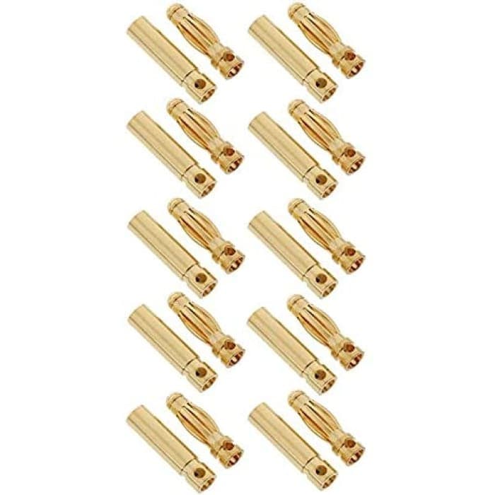 Connettori Banana da 3 Mm per Lipo Rc per Batterie Modellismo Rc Lipo, 10 Paia.