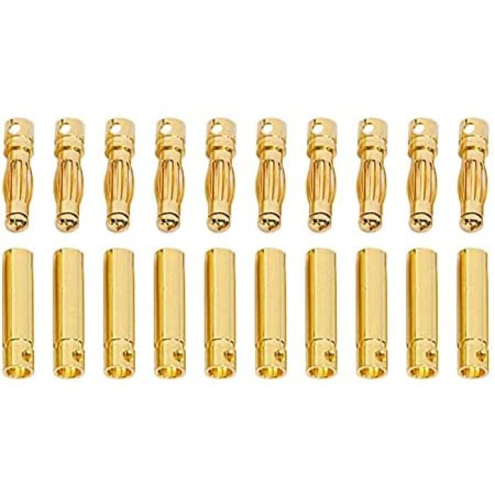 10 Paia Connettori Banana da 4 Mm per Lipo Rc per Batterie Modellismo Rc Lipo.