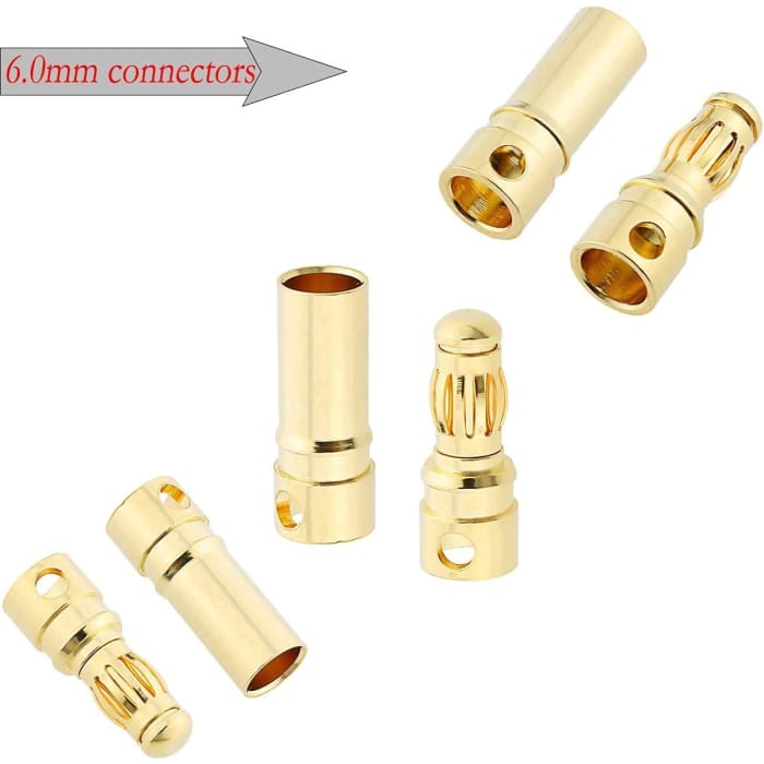 10 Paia di Connettori Banana da 6 mm Batterie Modellismo RC Lipo.