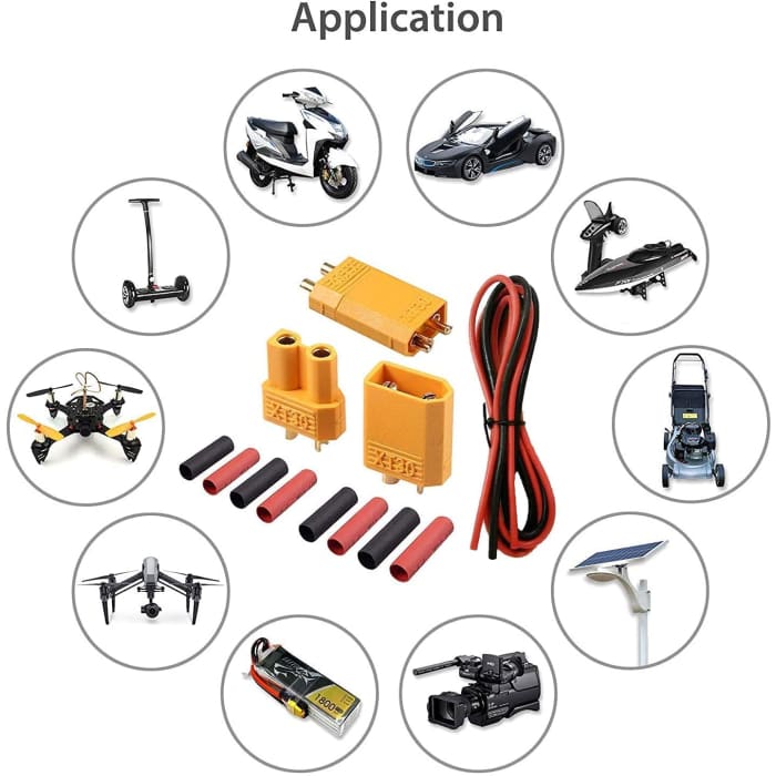 Connettori XT30 di Alta qualità, Maschio-Femmina, Connettori per Batterie da Modellismo Rc Lipo, 10 Paia.